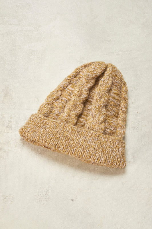 Gorro Huascarán 4 De Alpaca Color Olivo & Beige