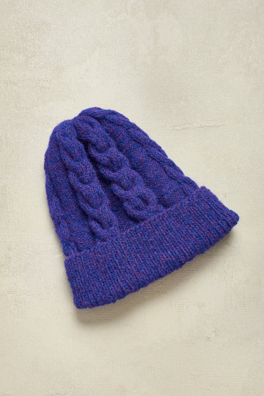 Gorro Huascarán 4 De Alpaca Color Morado & Azulino