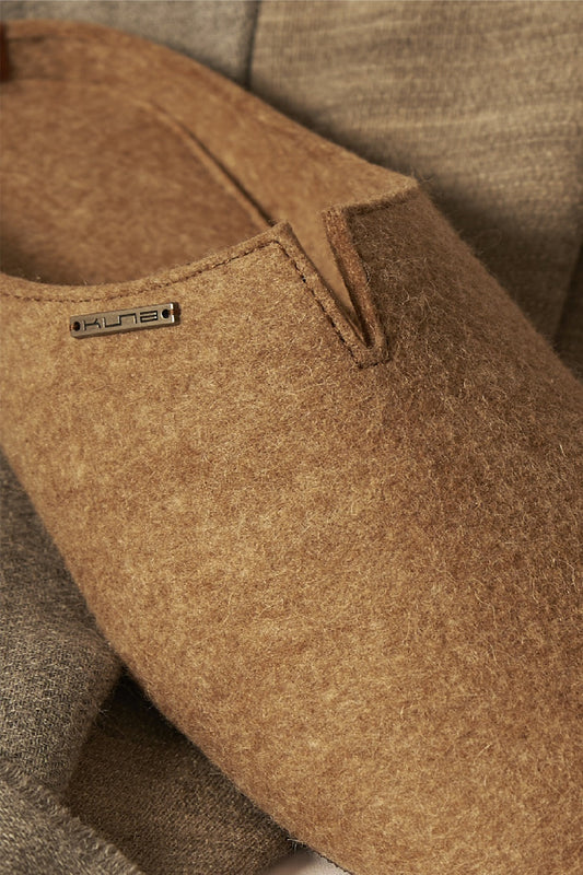 PANTUFLAS RENNEN DE ALPACA & LANA COLOR MARRON