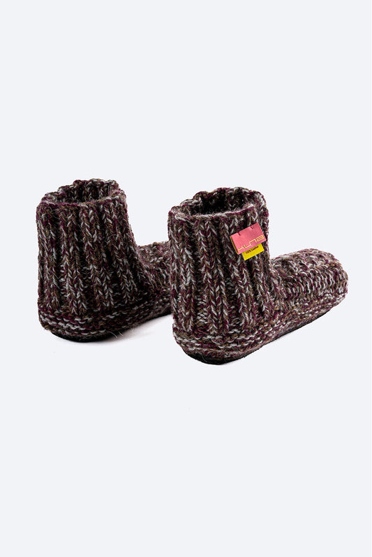 PANTUFLAS WALCOTT DE ALPACA & CUERO COLOR MULTICOLOR
