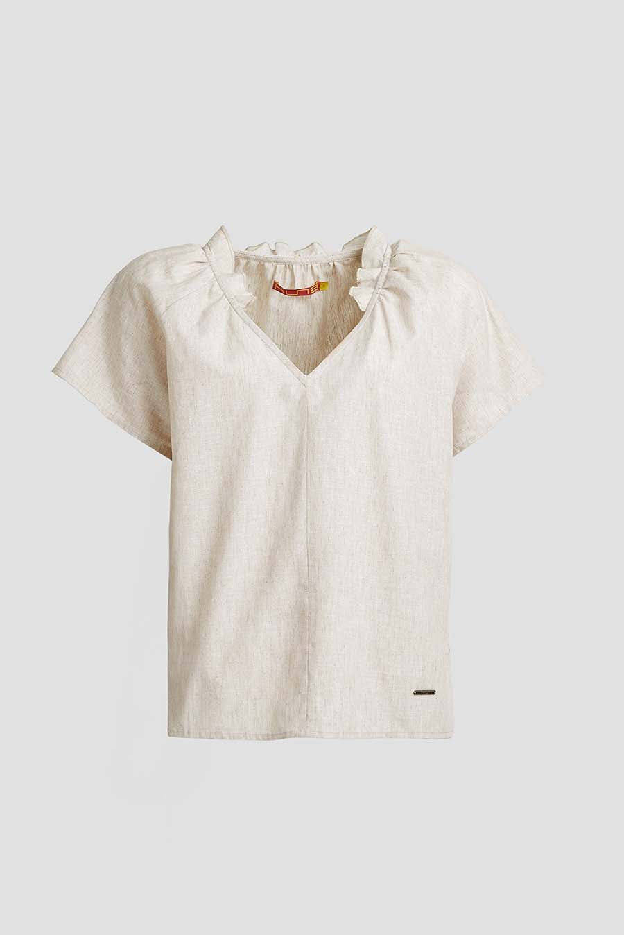 Blusa Wonka De Lino Color Crema
