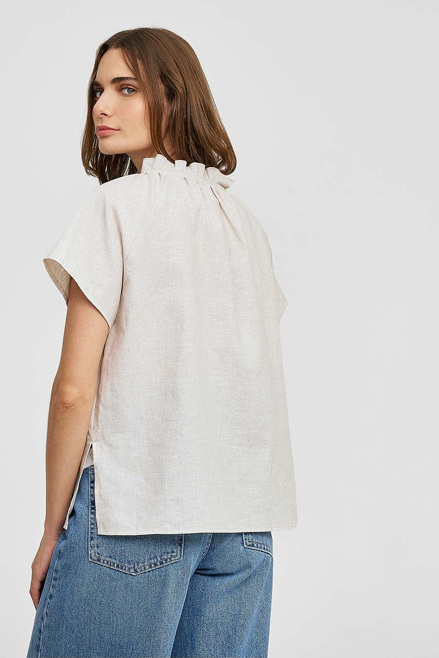 Blusa Wonka De Lino Color Crema