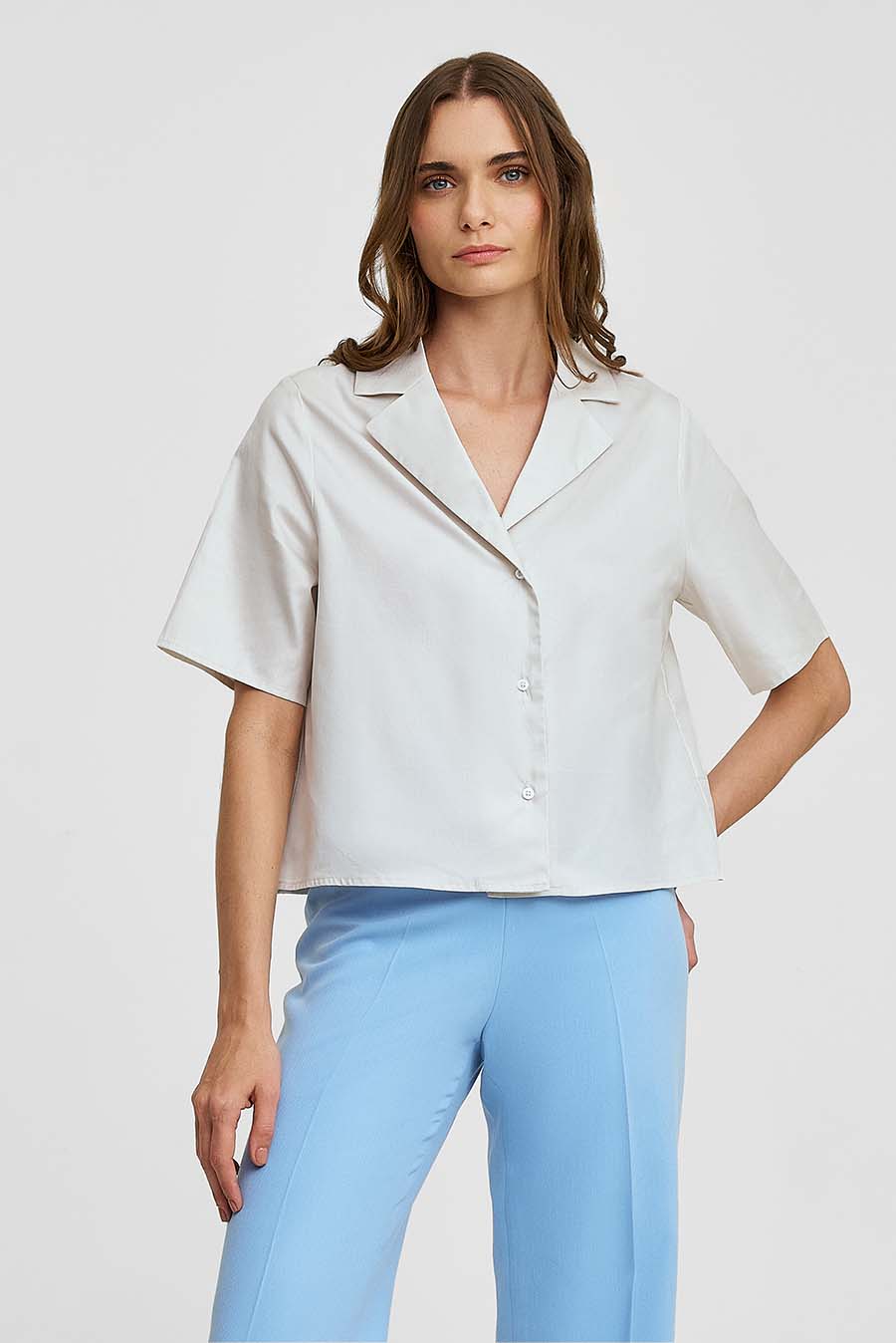 Blusa Wooga De Algodón Color Ecru