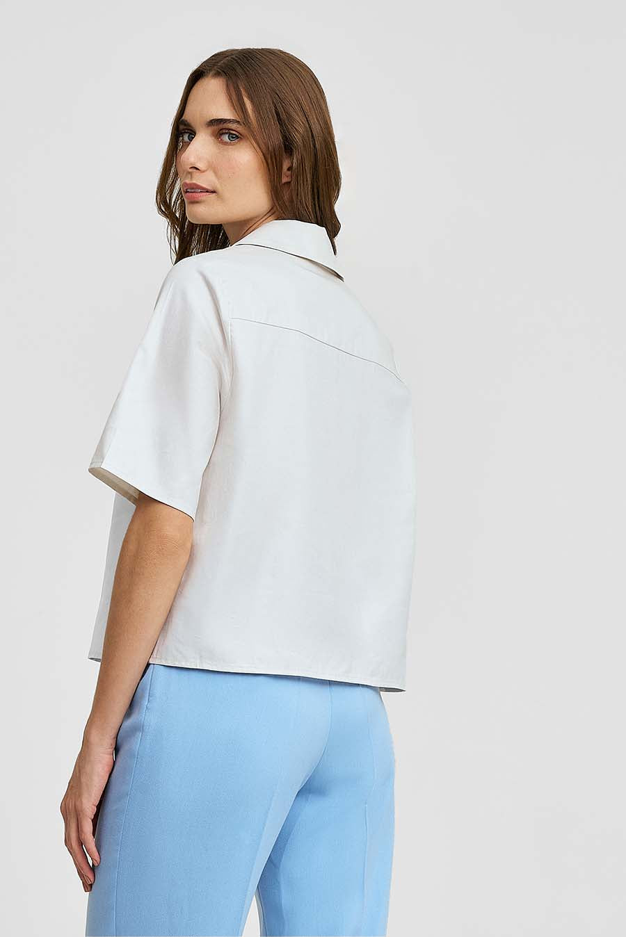 Blusa Wooga De Algodón Color Ecru