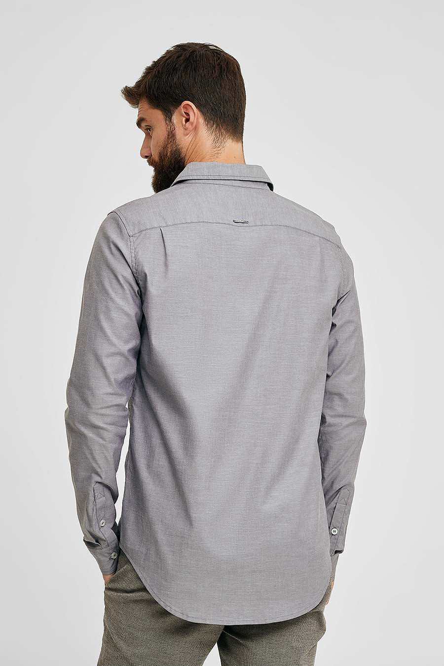 Camisa Waldo De Algodón Color Gris Claro