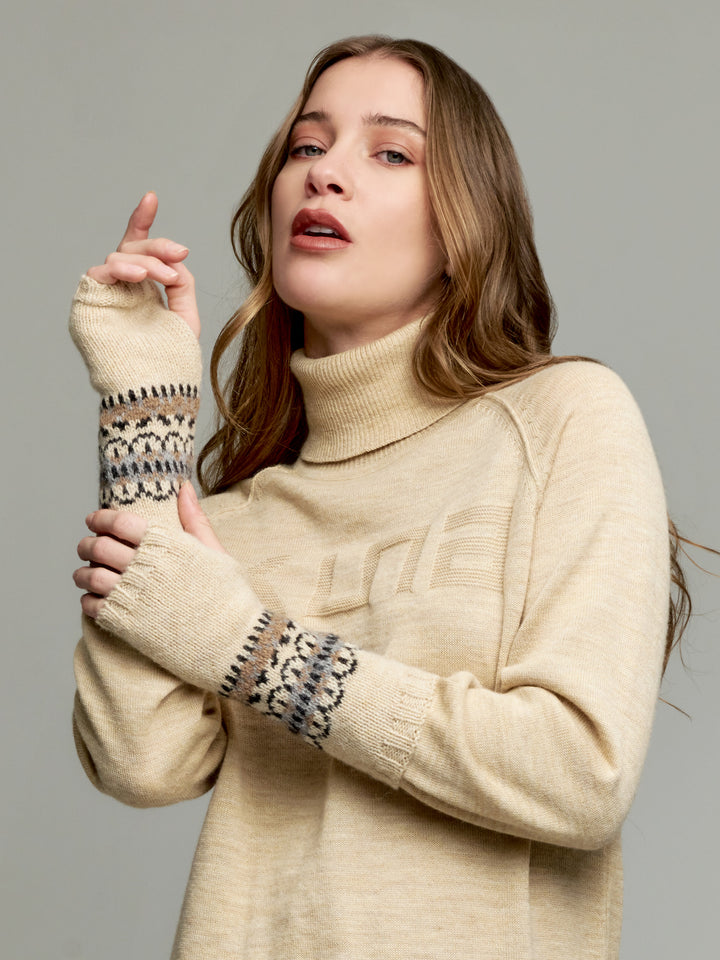 Guantes Yoke Gloves De Baby Alpaca Color Beige