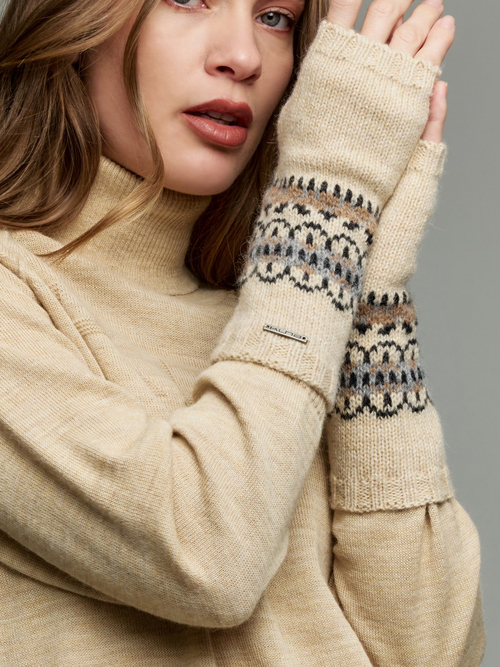 Guantes Yoke Gloves De Baby Alpaca Color Beige