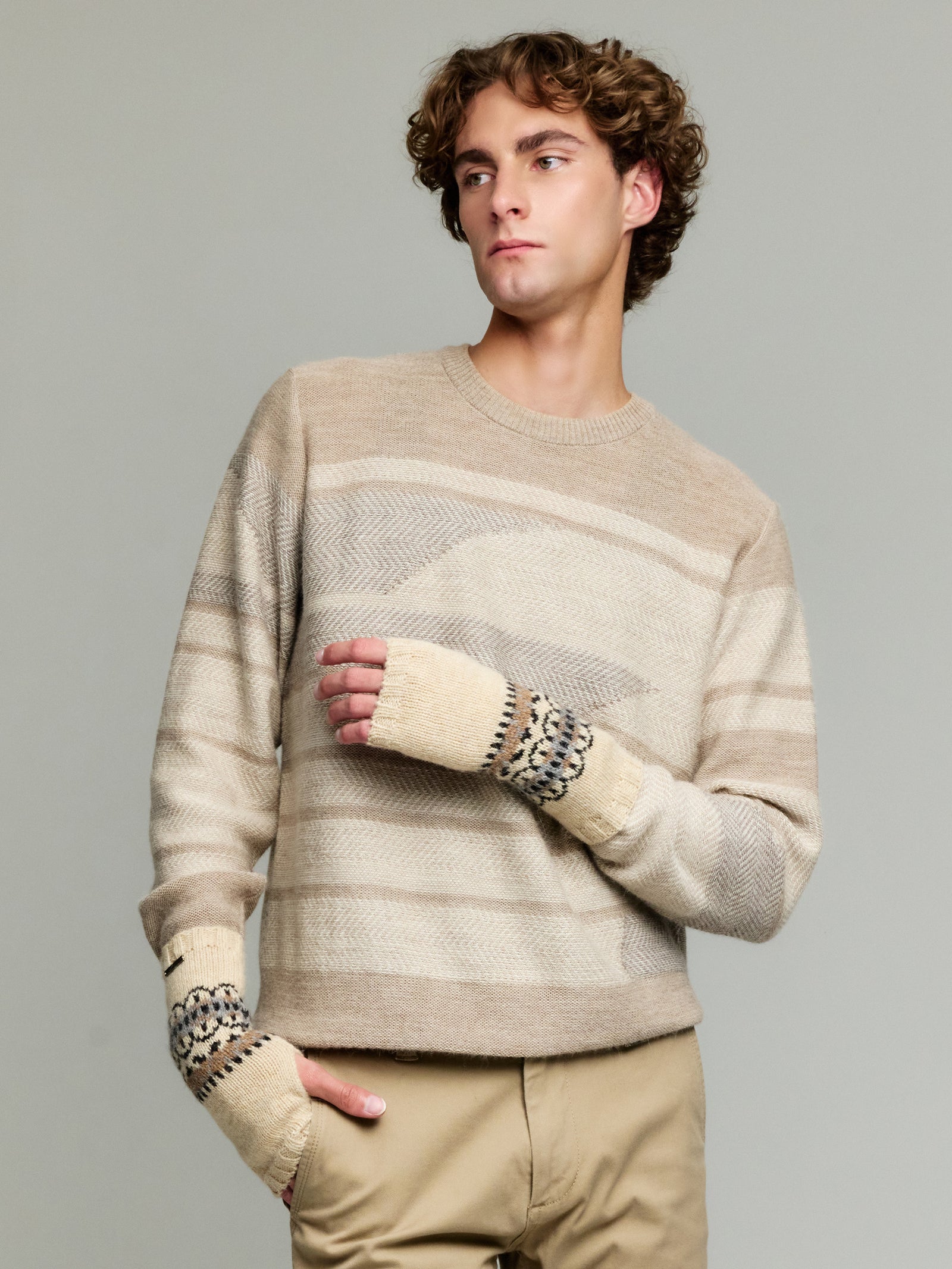 Guantes Yoke Gloves De Baby Alpaca Color Beige